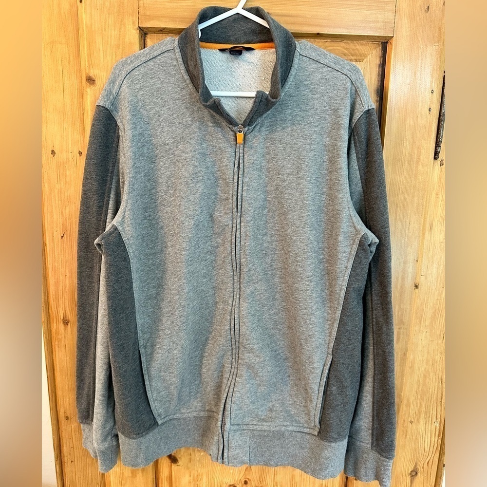 Lands End Zip Up Jersey Knit Sweatshirt Size Large